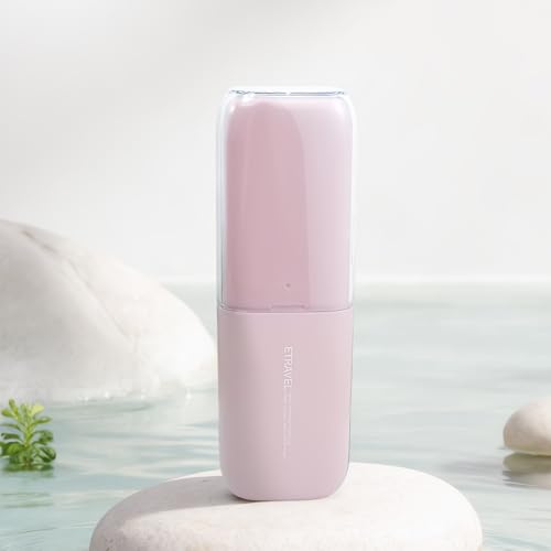 Toothbrush Travel Case, 2-in-1 Large Capacity Toothbrush Holder and Rinse Cup with Cover for Traveling, Camping, Gym, and Trips (Pink) - color: Pink