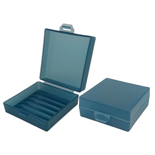 Soap Holder 2 Pack, Shower Bar Case Box Fit Dr Squatch, Waterproof Travel Container with Lid, Square Bathroom Soap Dish for Camping Gym Outdoor Traveling (Blue) - color: Blue