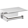 Toilet Paper Holder with Phone Shelf, APLusee SUS 304 Stainless Steel Bathroom Tissue Holder, Wall Mounted Roll Paper Dispenser, Brushed Nickel - color: Brushed Nickel, size: Single Rod