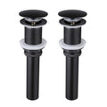 KES Black Sink Drain Without Overflow, Bathroom Sink Stopper, Pop Up Drain Vessel Sink, 2 Pack, Matte Black, All Metal Rustproof Brass and 304 Stainless Steel, for 1.6"-1.9" Sink Hole, S2008D-BK-P2 - color: Matte Black, style: NO Overflow, 2 Pack
