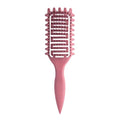 Curl Defining Brush for Curly Hair, Vented Detangling Hair Brush for Wet and Dry Styling, Curved Brush for Shaping and Smoothing Curl Clumps, Lightweight Hair Brush （Pink） - color: Pink