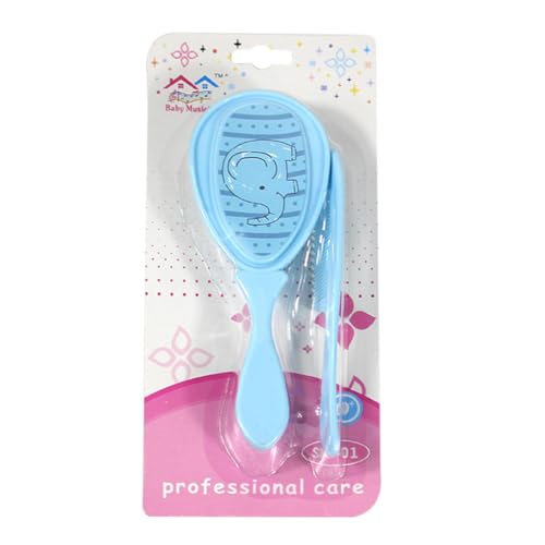 HEALLILY Baby Brush and Comb Set Soft Massage Comb for Infant Hair Care Gentle Baby with Circular Tooth Design Promotes Scalp Circulation 4.72In Blue Toddler Hair Brush
