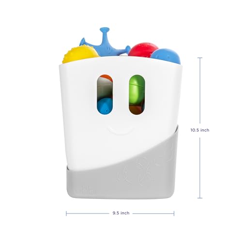Ubbi Baby Bath Time Essential Gift Set, Includes Drying Bin and 11 Bath Toys, Dishwasher Safe, White - color: Classic Gray Gift Set, size: One Size