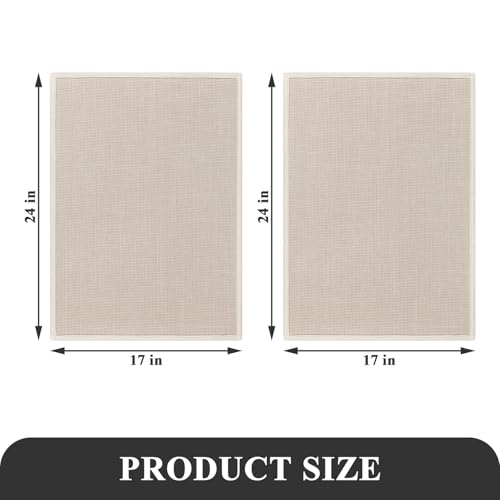 SHACOS Bath Mat Set of 2, Ultra Thin Washable Bathroom Rugs, No Slip Rubber Bath Rugs for Bathroom, Quick Dry Absorbent Bathroom Mat for Shower Outside Floor Toilet Sink (17"x24"+17"x24") - color: Beige, size: 17"x24"+17"x24"