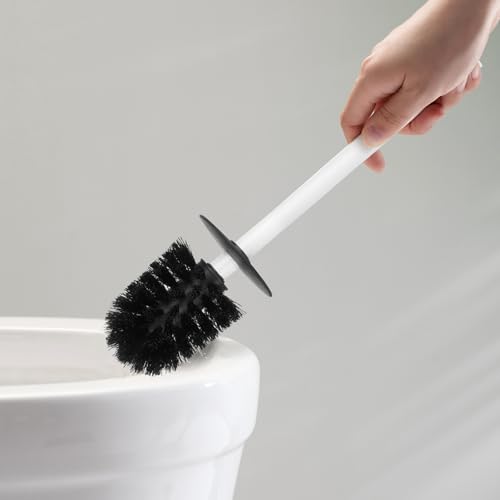 Toilet Brush and Holder Set, Stainless Steel, Round Base and Long Handle for Bathroom Deep Cleaning, Drip-Proof, Space Saving for Storag - color: Christmas Tree