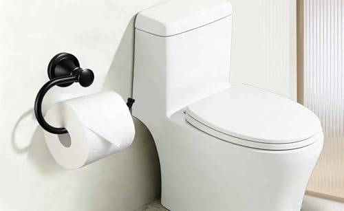 Matte Black Toilet Tissue Paper Holder Matte Black Bathroom Accessories Toilet roll Paper Hanger, Wall Mounted, Rustproof - color: Matte Black