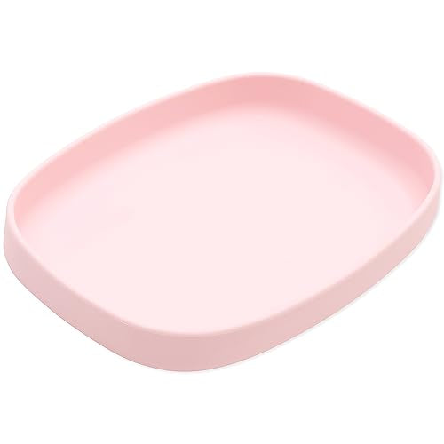 Bumkins Toddler and Baby Suction Plate, Silicone Grip Dish Large Tray for Big Kids, Fits Most Highchairs, Essential Children Feeding Supplies, Non Skid Sticky Bottom, Platinum Silicone, Pink - color: B5 Pink-GT