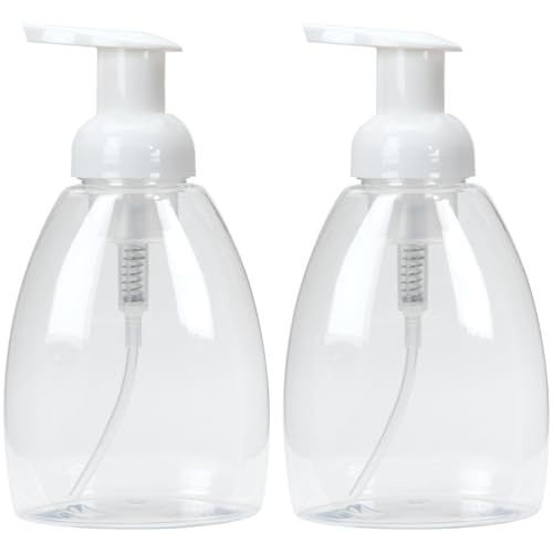Ginger Lily Farms Foaming Soap Dispenser, Refillable Plastic Pump Bottles for Liquid Hand Soap, 12 oz. Clear Bottle with White Pump, 2-Pack - style: 12 Oz Clear