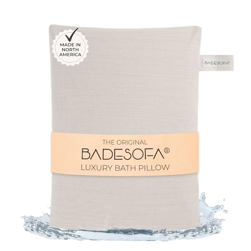BADESOFA® Luxury Bathtub Seat Cushion – Bath Pillow for Tub, Quick-Dry & Washable, Non-Slip Weighted Tub Pillow, Home Spa Accessoire for Bathtub & Hot Tub in Ivory Pearl - color: Ivory Pearl, size: Seat Pillow