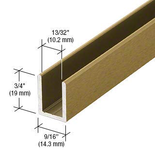 Brixwell SDCD38ABRS-CCP4 Antique Brass 3/8" Fixed Panel Shower Door Deep U-Channel - 4 inch Sample - color: Antique Brass, size: 4 Inch - Sample