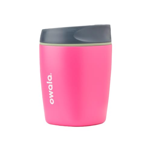 Owala SmoothSip Insulated Stainless Steel Coffee Tumbler, Reusable Iced Coffee Cup, Hot Coffee Travel Mug, BPA Free, Perfect for Cappuccino, 10 oz, Watermelon Breeze - color: Watermelon Breeze, size: 10 Ounces