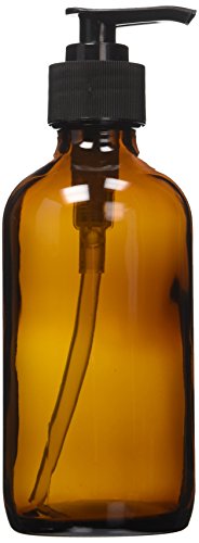 NaRaMax 8 oz Amber Glass Lotion / Soap Dispenser with Black Pump