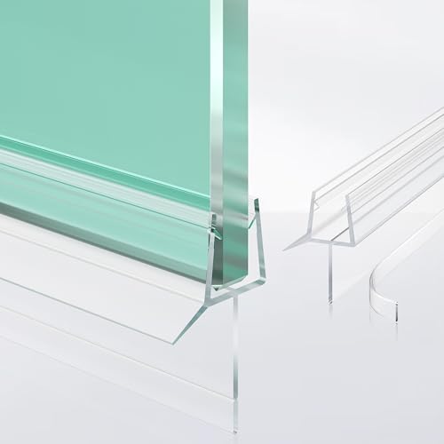 2-Pack Frameless Shower Door Bottom Seal (3/8" X 36") Clear Glass Seal Strip Shower Door Sweep - Stop Shower Leaks - size: 3/8"(10mm)-36"- Clear