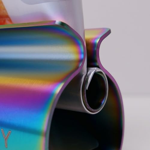 XYKEEY Toothpaste Tube Squeezer - Set of 2 Toothpaste Squeezer Rollers, Metal Toothpaste Tube Wringer Seat Holder Stand (Iridescent) - color: Iridescent