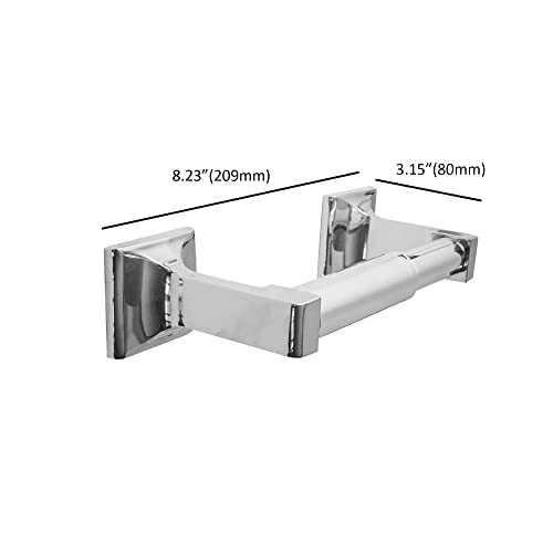 SENTO Chrome Toilet Paper Holder Wall Mount, Double Post Tissue Toilet Paper Holder, Easy Installation, Heavy Duty Metal, Polished Chrome - color: Polished Chrome