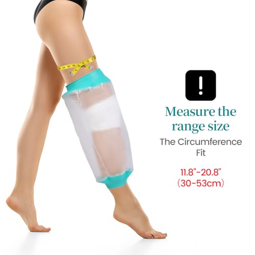 Cast Covers for Shower Leg, Waterproof Cast Cover for Showering, Knee Surgery Recovery Equipment, Waterproof Knee Brace, Knee (Diameter - 7.9") - color: Knee, style: Soft Green