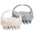 HEETA Hair Brush, Hair Growth Scalp Massager with Soft Silicone Bristles to Remove Dandruff, Relieve Itching & Relax Scalp, Shampoo Brush for Wet Dry Hair Care, Beige & Grey, 2 Count - color: Beige & Grey