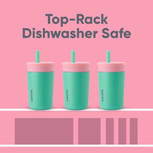 Owala Kids Insulation Stainless Steel Tumbler with Spill Resistant Flexible Straw, Easy to Clean, Kids Water Bottle, Great for Travel, Dishwasher Safe, 12 Oz, Pink and Teal (Real Cool Fish) - color: Real Cool Fish, size: 12 Ounces