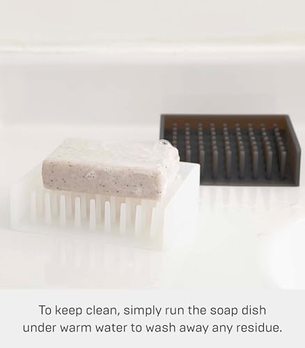 Yamazaki Home Self Draining Soap Tray - Floating Holder Dish for Sink, Silicone, No Assembly Req. - color: Clear