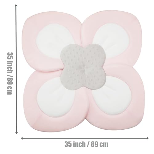 PandaEar Baby Bath Pad for Infant Newborn | Soft Flower Petals for Sink Bathtub Essentials Shower Gift (Pink) - color: Pink
