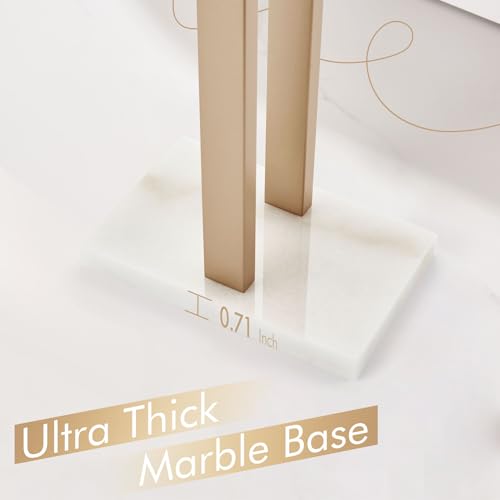 KOKOSIRI Hand Towel Bars Standing Towel Racks with Marble Base for Bathroom Kitchen Vanity Countertop, Champagne Bronze Stainless Steel 15.7'' Height THS0001-SM-CPG - color: Champagne Bronze, size: 2-Bar
