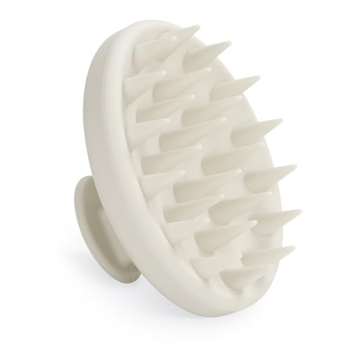 Meartchy Silicone Scalp Massager, Scalp Scrubber for Hair Growth with Soft Bristles, Scalp Exfoliator Brush Dandruff Removal Shampoo Brush for Wet Dry Scalp Care (Warm Grey) - color: Warm Grey