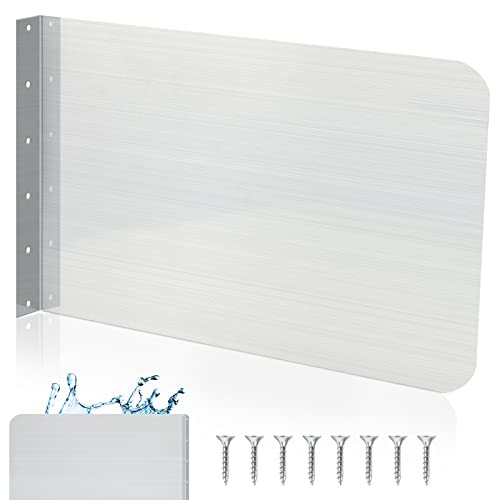 Amylove 26 x 12 Inch Stainless Steel Splash Guard Stainless Steel Wall Mount Guard with Screws Screws for Bathroom Sink Side Sink Splash Prep Sinks Protector for Commercial Kitchen Restaurant - size: 26 x 12 Inch