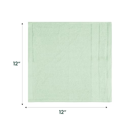 Casa Lino Face Towels & Body Wash Cloths for Showering - 100% Cotton Wash Cloths for Bathroom - Highly Absorbent & Quick Drying Washcloth Set - Cotton Towel 24 Pack - 12" x 12", Sage Green - color: Light Sage