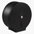 Commercial Jumbo Toilet Paper Dispenser, Black Stainless Steel Large Roll Bathroom Tissue Holder Wall Mount, 9” Diameter Lockable Dispenser with Key for Business Restrooms - color: Black