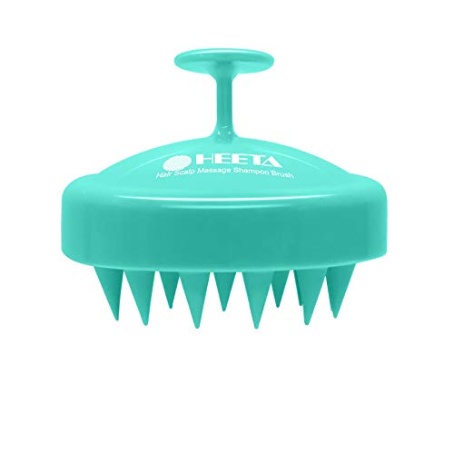 HEETA Scalp Massager Hair Growth, Soft Silicone Scalp Scrubber Shampoo Brush for Exfoliation, Dandruff Removal Head Massage Stress Relax, Wet & Dry Use for Thick Thin Curly Hair Care, Green - color: 02-green
