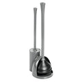 iDesign Compact Toilet Brush and Plunger Set, Gray | Bathroom Cleaning, Storage - color: Gray, style: Pack of 1