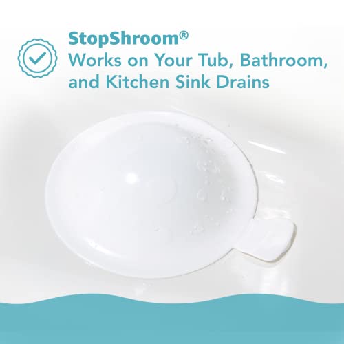 StopShroom The Ultimate Universal Drain Stopper Plug for Bathtub, Bathroom, and Kitchen Sink Drains (White) - color: White