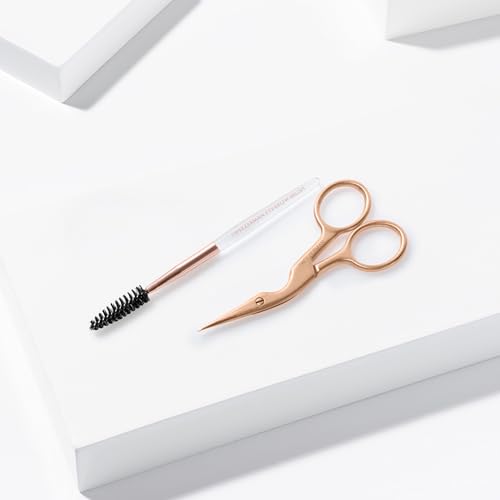 Tweezerman Exclusive Eyebrow Shaping Scissors & Brush Rose Gold - color: Rose Gold