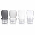 1 oz Travel Bottles, Leakproof Silicone Squeeze Bottle Mini Travel Size Container for Toiletries Lotion Shampoo and Conditioner Liquid Salad Dressing to go Condiment, TSA Approved, 4 Pack - color: Black, Grey, Pink, size: 1 oz