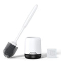 Lefree Silicone Toilet Brush and Holder Set with Ventilated Holder, Floor Standing & Wall Mounted Toilet Scrubber - color: Black, size: 1 Pack