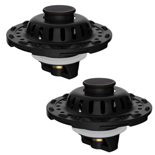Universal Bathtub Drain Stopper, 2PCS Metal Shower Hair Catcher, Rubbed Bronze | 3 in 1 Bathroom Sink Strainer with Visible Top Filter, Tub Stopper for Standard 1.1''~2.36'' Sink Hole - color: Oil Rubbed Bronze
