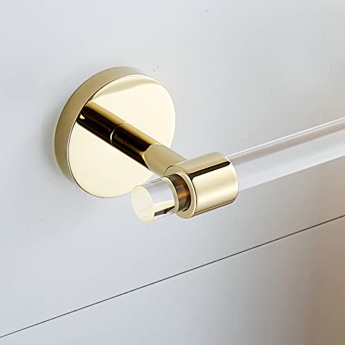 Acrylic Gold Towel Bar Towel Rack 16 inch for Bathroom,Wall Mounted Towel Holder Towel Hanger Modern SHUNLI - size: 1-Piece (40cm Towel Bar)