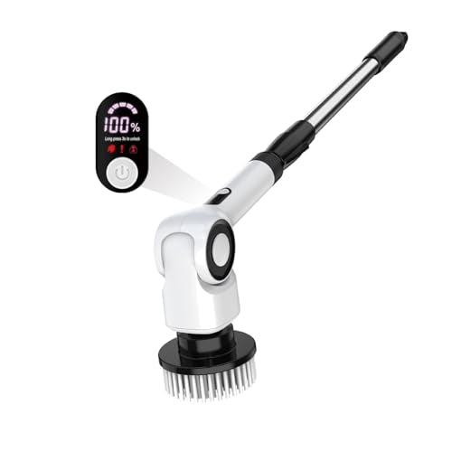 Electric Spin Scrubber, Electric Cleaning Brush, Multifunctional 360 Automatic Rotation Cordless Spin Scrubber with 7 Replaceable Brush Heads for Cleaning Bathroom Kitchen and Floor