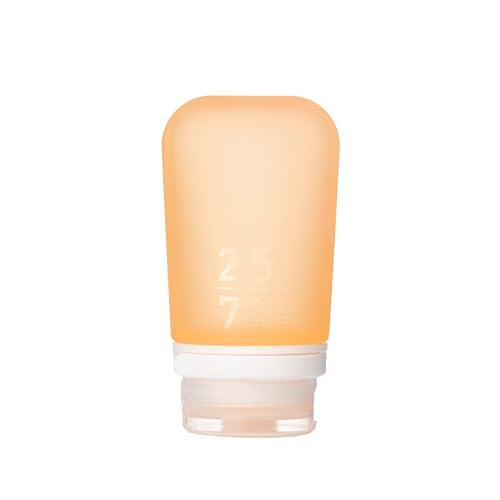 humangear GoToob+ (Medium) | Refillable Silicone Travel Bottle | Locking Lid | Food-Safe Material | Orange, Medium (2.5 fl.oz.; 74ml) - color: Orange, size: 2.5 Ounces