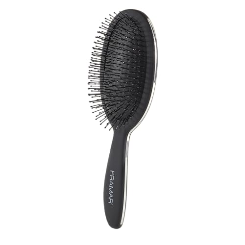 Framar Detangling Brush for Curly Hair – Hair Brushes for Women Detangler, Wet Detangler Hair Brush Wet, Wet Hairbrush For Women, Hairbrushes, Wet Hair Brush Detangler – Reduces Hair Breakage Black - color: Black
