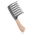Wide Tooth Comb for Curls, Detangling Comb with Double Row Wavy Tooth for Curly/Wavy/Thick/Long/Wet & Dry Hair, Detangler Hair Brush Large Tooth Shower Hair Comb for Women Girl Men - color: Grey