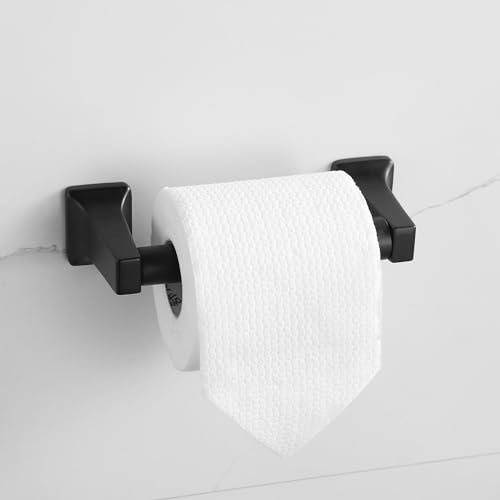 4 Pieces Bathroom Hardware Accessories Set, Stainless Steel 24 inch Towel Bar, Towel Rack, Robe Hook, Toilet Paper Holder for Bathroom Wall Mounted (Matte Black) - color: Matte Black