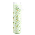 POWCAN 26 oz Insulated Water Bottle: 2-in-1 Straw and Spout Lid, Leak-proof | Keep Cold 24H, Cupholder Friendly, BPA-Free, Stainless Steel Water Bottle for Gift, Trip, Picnic, Camping (Avocado Grove) - color: Avocado Grove, size: 26 Ounces
