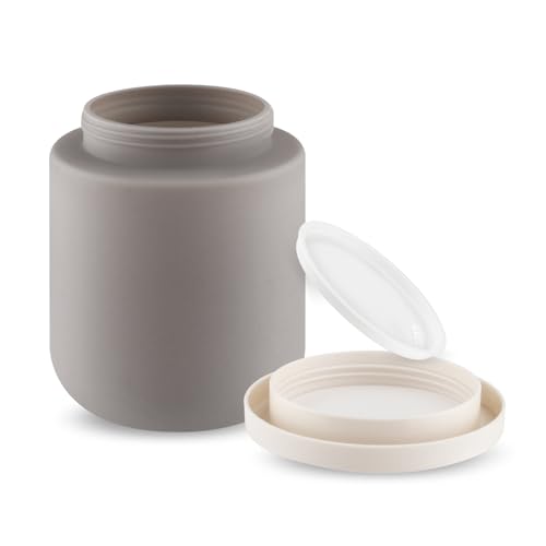 16.9oz/500g Plastic Containers Empty Cosmetic Jars Large Makeup Sample Storage Pot with Lid & Inner Liner for Lotion Cream Ointments DIY Makeup Travel - 1 Pcs-Grey - color: 1 Pcs-Grey