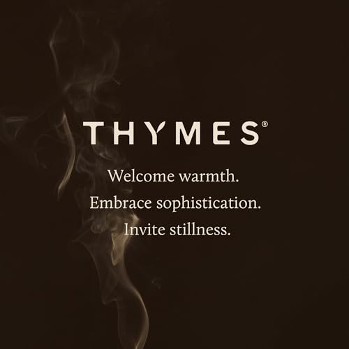 Thymes Petite Oil Reed Diffuser Set – Includes Reeds, Fragrance Oil & Glass Bottle – Luxury Scent Diffusers for Home Decor –Fresh Evergreen, Smoky Wood & Golden Amber (Noir Woods, 4 fl oz)