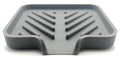 Silicone Soap Dish Tray and Sponge Holder with Drain Chute and Feet | 3-Way Sloped Design | Bathroom and Kitchen Sink Organizer Caddy (Grey, 5"x4", 3.5 Ounces) - color: Grey, size: 5"x4"