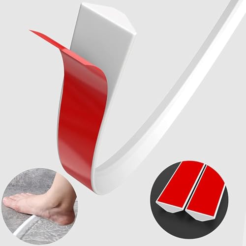 78 inches, 2 Meter self‑adhesive Cut Flexible Silicone Water Dam Retention Barrier Shower Threshold Strip Anti-leak wet and dry separation Suitable for Bathroom & Kitchen (Transparent 78.7") - color: Transparent