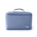 KUSSHI Neoprene Train Case Makeup Bag - Washable Makeup Travel Bag & Vanity Case for Stress Free Travel (Large, Pearl Blue/Sand Pink) - color: Pearl Blue/Sand Pink, size: Large
