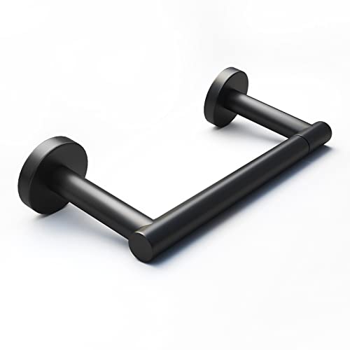 POKIM Matte Black Toilet Paper Holder, Stainless Steel Double Post Pivoting Wall Mount Holder, Fits Mega Large/Jumbo Rolls, Commercial Bathroom Tissue Dispenser for Home & Commercial Use - color: Matte Black, size: Classic