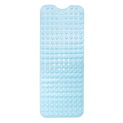 ENKOSI Bath Mat - Large Non Slip Bathtub & Shower Mat - Extra Long 40 x 16 Inch Bathroom Mats for Tub Nonslip Anti Slip Bathmats (40x16 Light Blue 1-Pack) - color: Light Blue